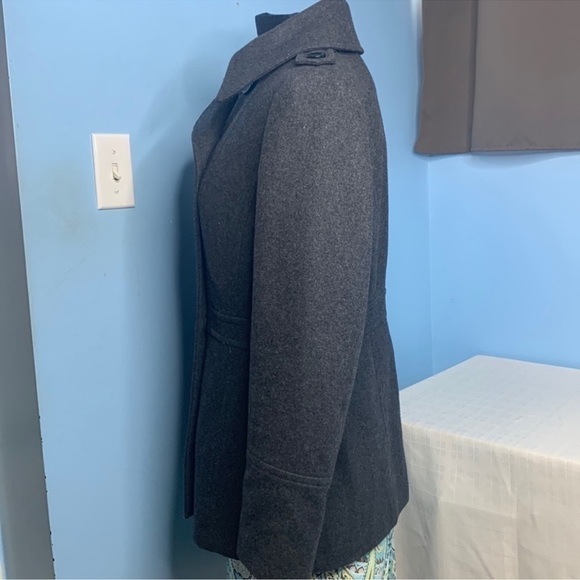 MICHAEL Michael Kors Wool Blend Peacoat Double Breasted in Dark Grey,.Size S. - Picture 3 of 11
